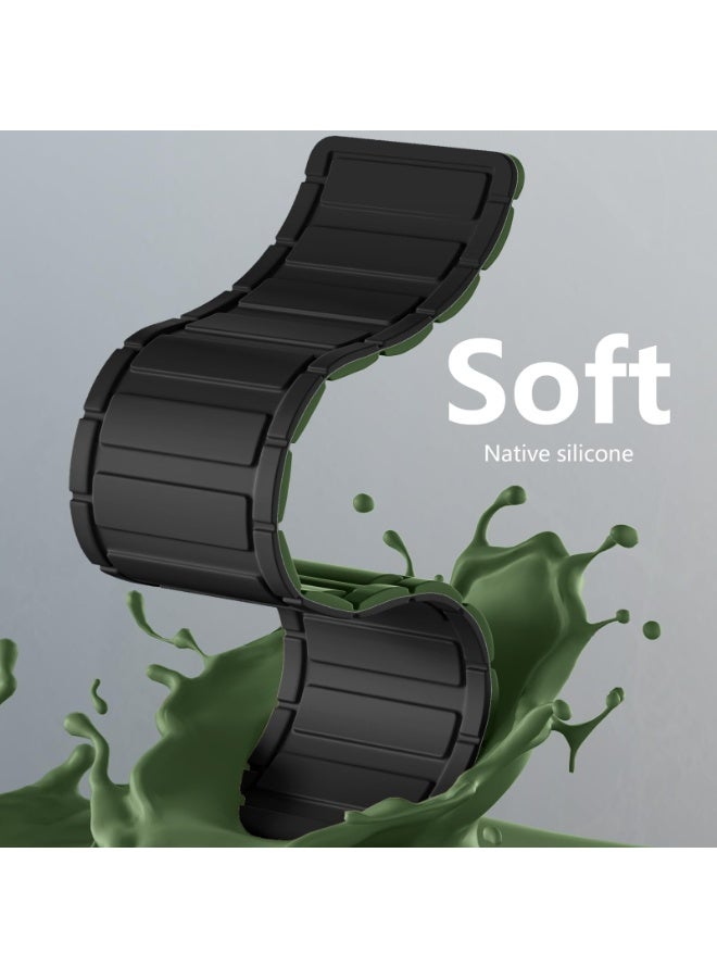 ChicVibe Magnetic Silicone Band for Apple Watch Ultra Ultra2 Ultra3/11 10 9 8 7 6 5 4 3 2 1 SE SE2 SE3,Soft Silicone Waterproof Strap Wristbands Compatible with iWatch Apple Watch Series Ultra 49mm 46mm 45mm 44mm 42mm Women Men - Image 3